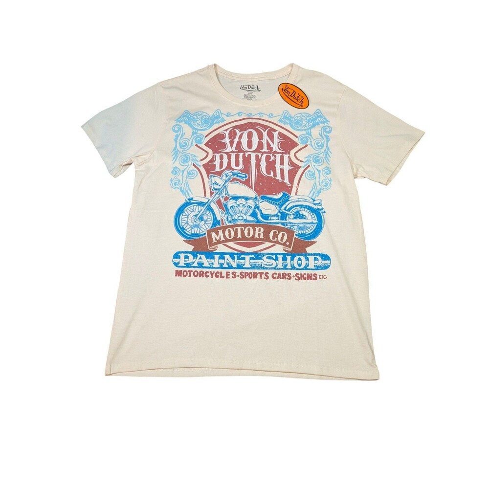 Von Dutch Men's T-Shirt Size Medium Embroidered Motor Co. Paint Shop NWT